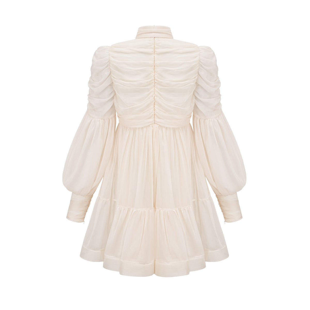 Thibaulte tuck-detail pleated tulle mini dress