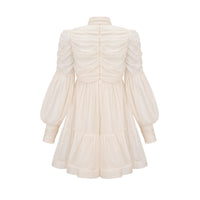 Thibaulte tuck-detail pleated tulle mini dress