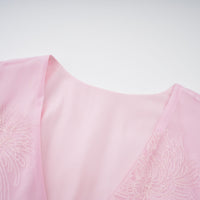 Florence pink floral-embroidered layered mini dress