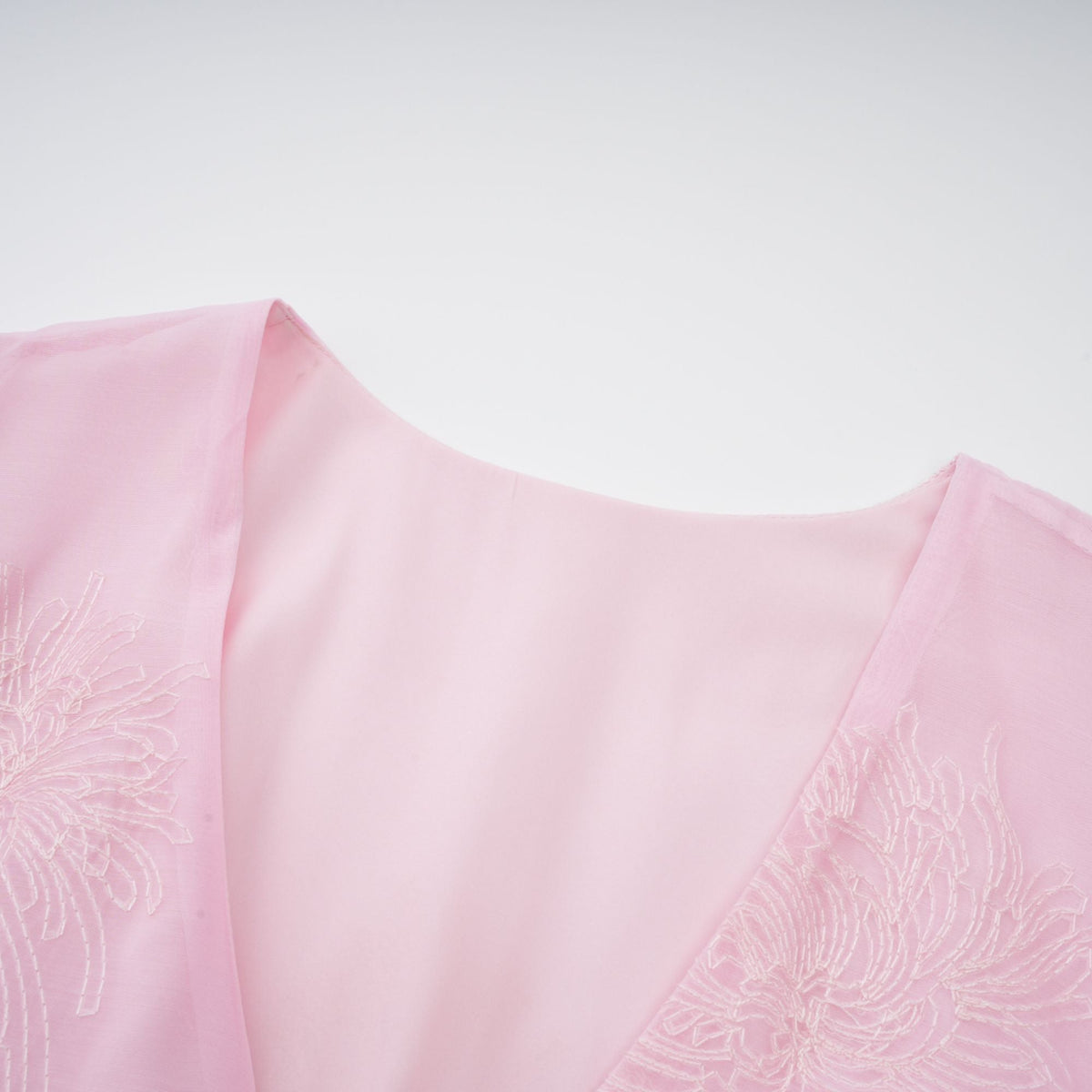Florence pink floral-embroidered layered mini dress