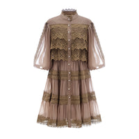 Inès lace cut-out layered mini dress