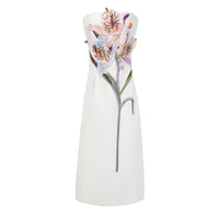 Automne White Floral Embroidered Maxi Dress