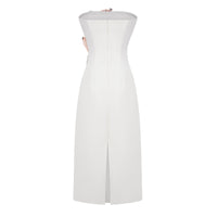 Automne White Floral Embroidered Maxi Dress