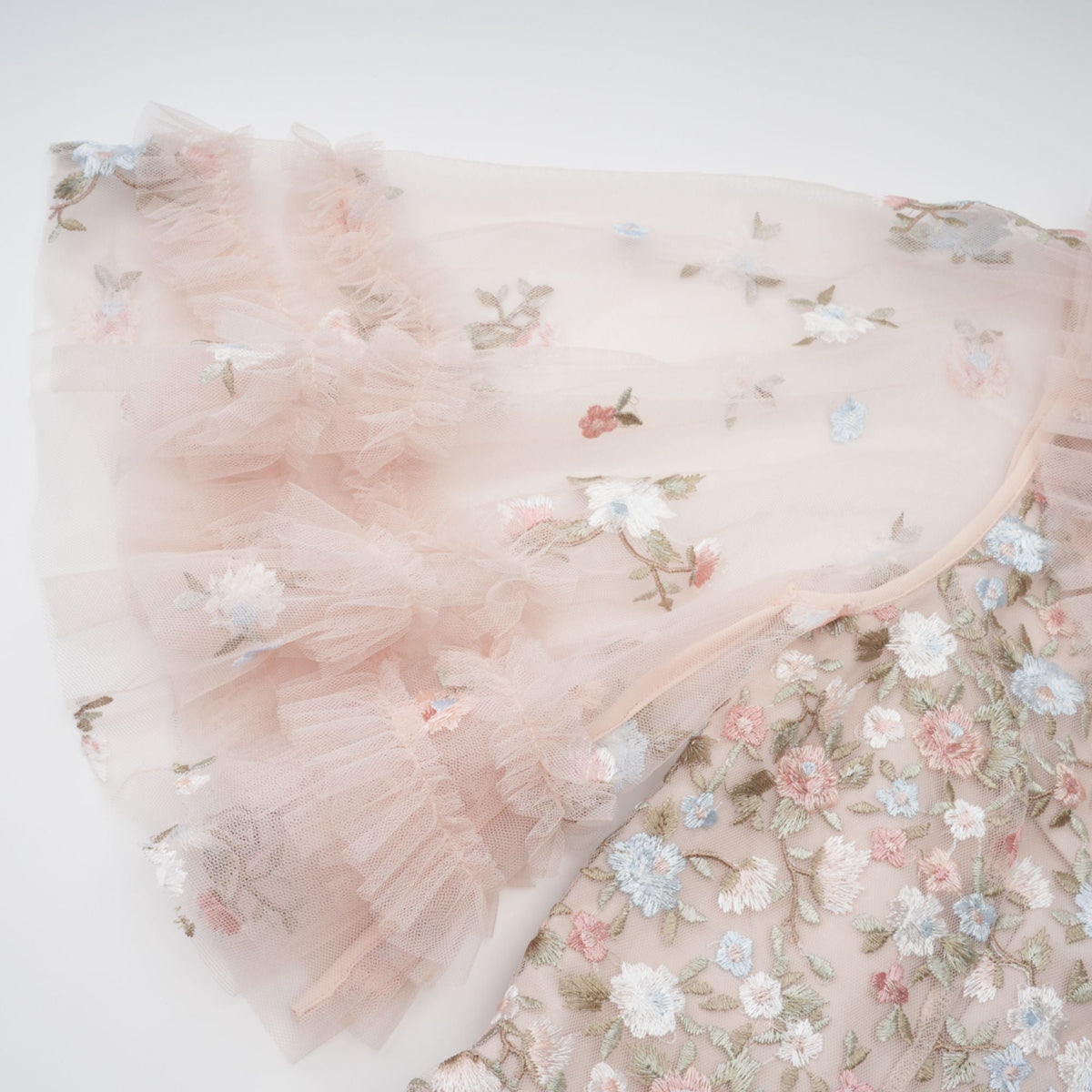 Kévina floral-embroidered tiered ruffled midi dress