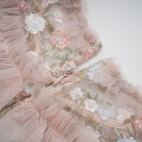 Kévina floral-embroidered tiered ruffled midi dress