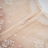 Fleur floral-embroidered lace midi dress in Neutrals