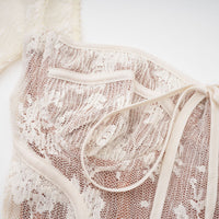 Marlene White Flared Lace Maxi Dress