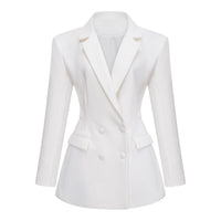Osanne White Double Breasted Blazer Mini Dress