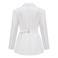 Osanne White Double Breasted Blazer Mini Dress