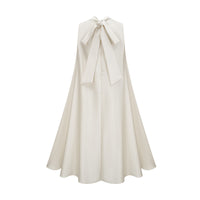 Émilie sleeveless floral-applique midi dress in White