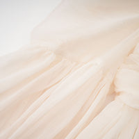 Thibaulte tuck-detail pleated tulle mini dress