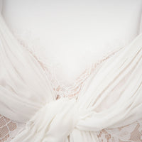 Arantxa white lace pleated maxi dress