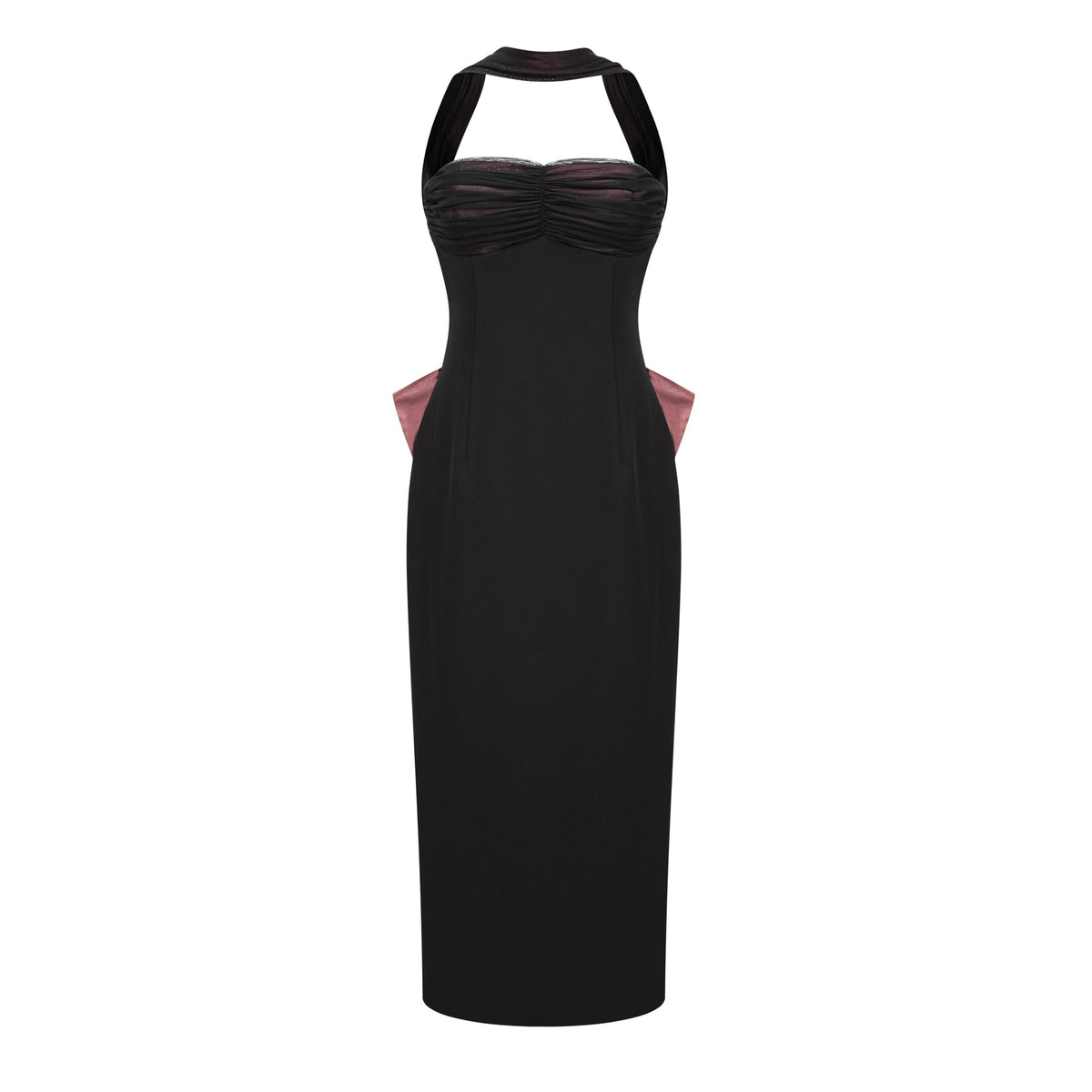 Miriam Black Open Back Maxi Gown with Bow