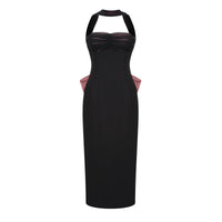 Miriam Black Open Back Maxi Gown with Bow