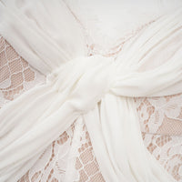 Arantxa white lace pleated maxi dress