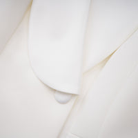 Acharya White Shawl Lapel Mini Dress