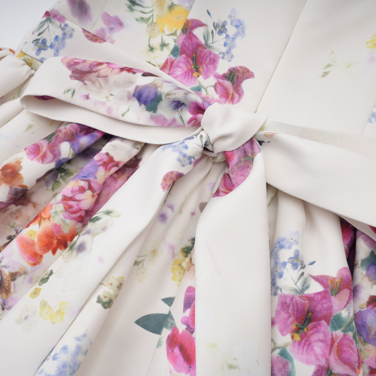 Juliette White Self-Tie Floral Print Mini Dress