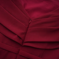 Lauren Red Ruched Shawl Detail Maxi Dress