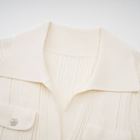 Nouria white mermaid-hem knit midi dress