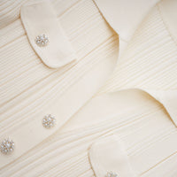 Nouria white mermaid-hem knit midi dress