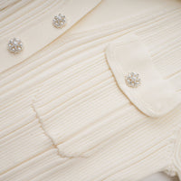 Nouria white mermaid-hem knit midi dress