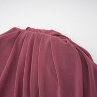 Liliana Brown Asymmetrical Ruched Cape Maxi Dress