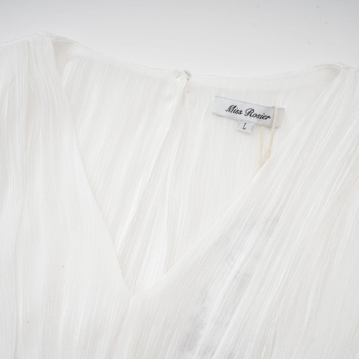 Rosier fully-pleated cinched mini dress in White