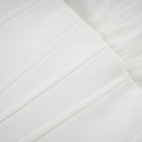 Rosier fully-pleated cinched mini dress in White