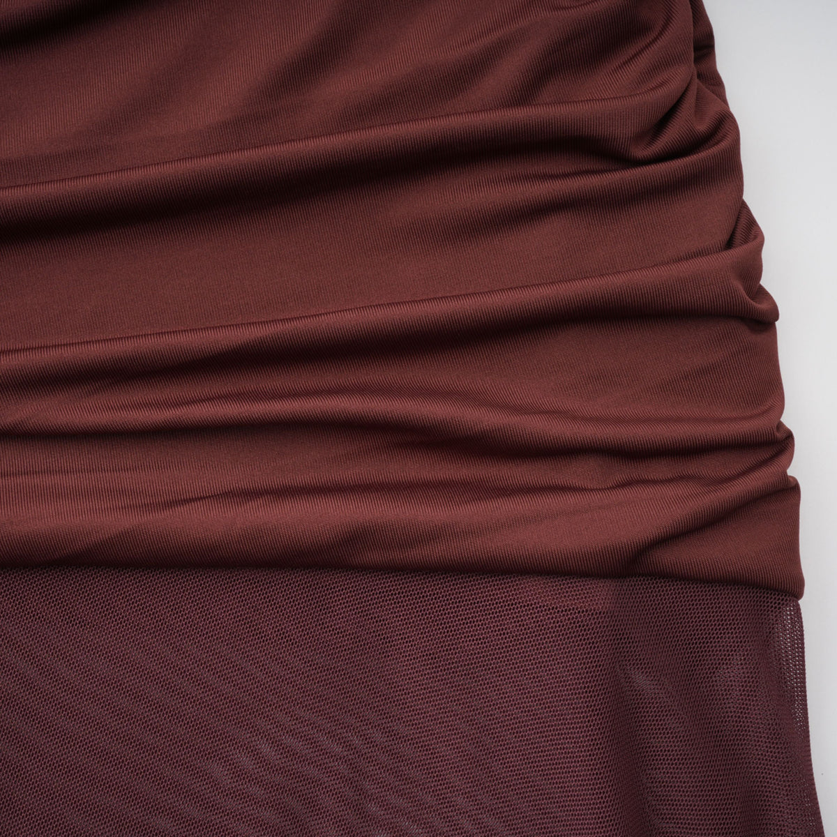 Seren Brown Ruched Tulle Panel Maxi Dress