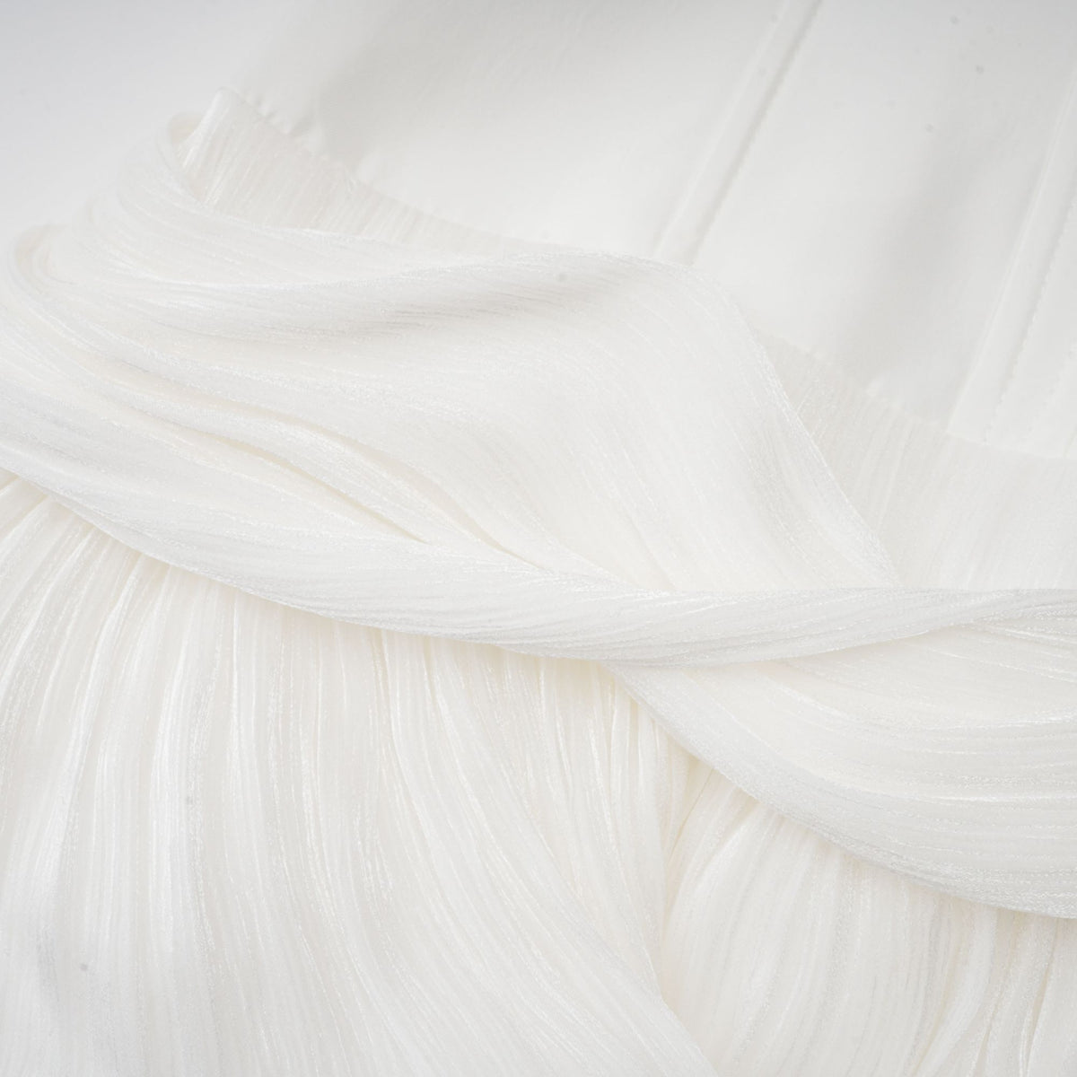 Rosier fully-pleated cinched mini dress in White