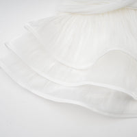 Rosier fully-pleated cinched mini dress in White