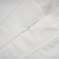 Rosier fully-pleated cinched mini dress in White