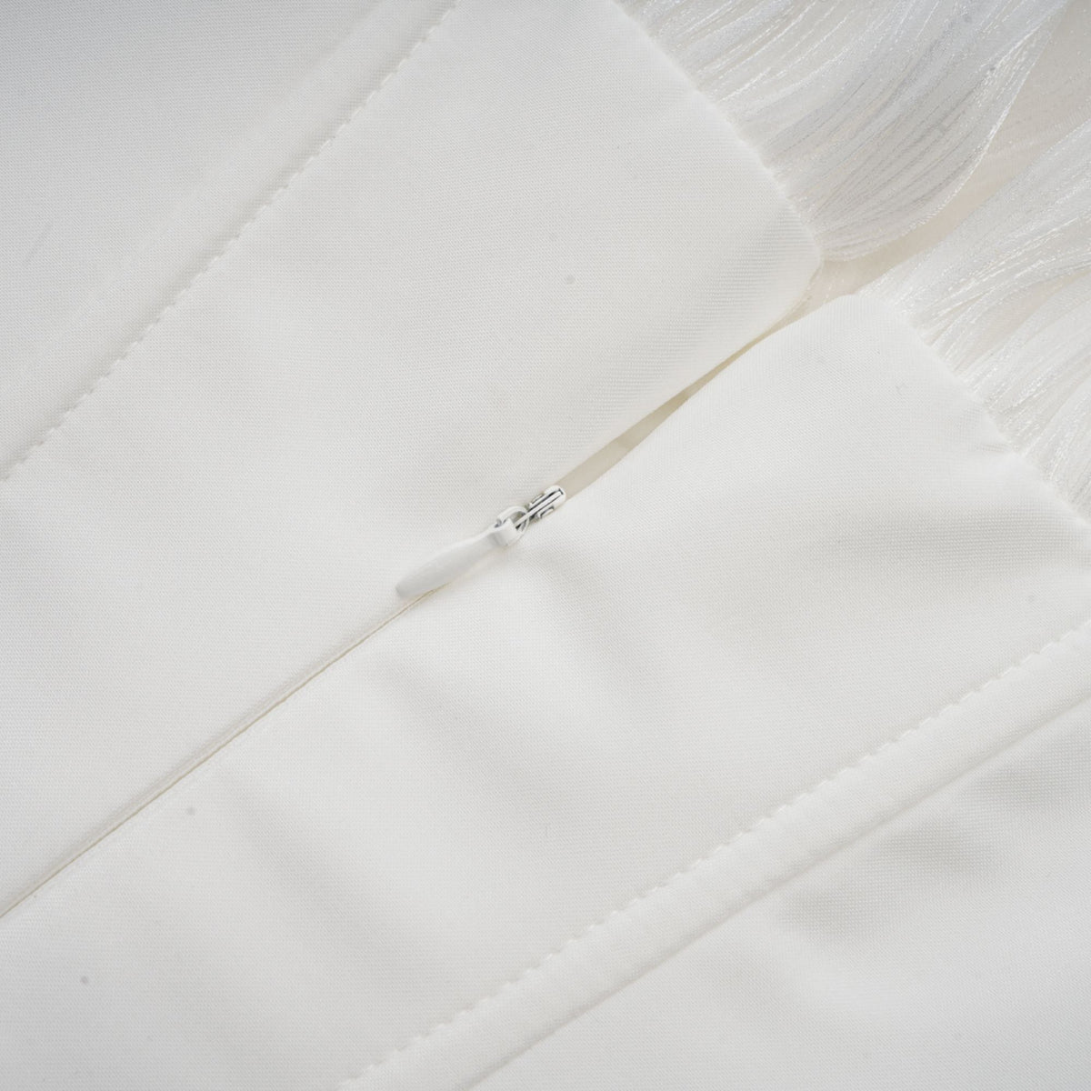 Rosier fully-pleated cinched mini dress in White