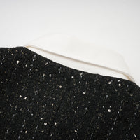 Audrey black sequin panelled tweed mini dress