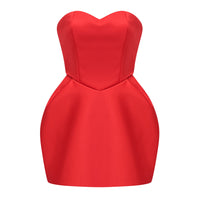 Laure Red Heart Off-shoulder Mini Dress
