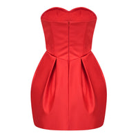 Laure Red Heart Off-shoulder Mini Dress
