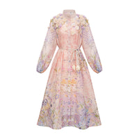 Delphine Pink Floral Print Maxi Dress