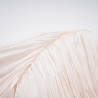 Hege Cream Glossy Ruched Cape Maxi Dress