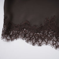 Henrik Brown Lace Trim Dress