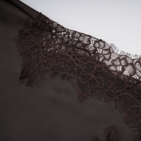 Henrik Brown Lace Trim Dress