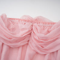 Avril pink bow draped slip mini dress