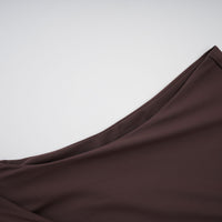 Fée Brown Asymmetrical Ruched Mini Dress