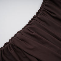 Fée Brown Asymmetrical Ruched Mini Dress