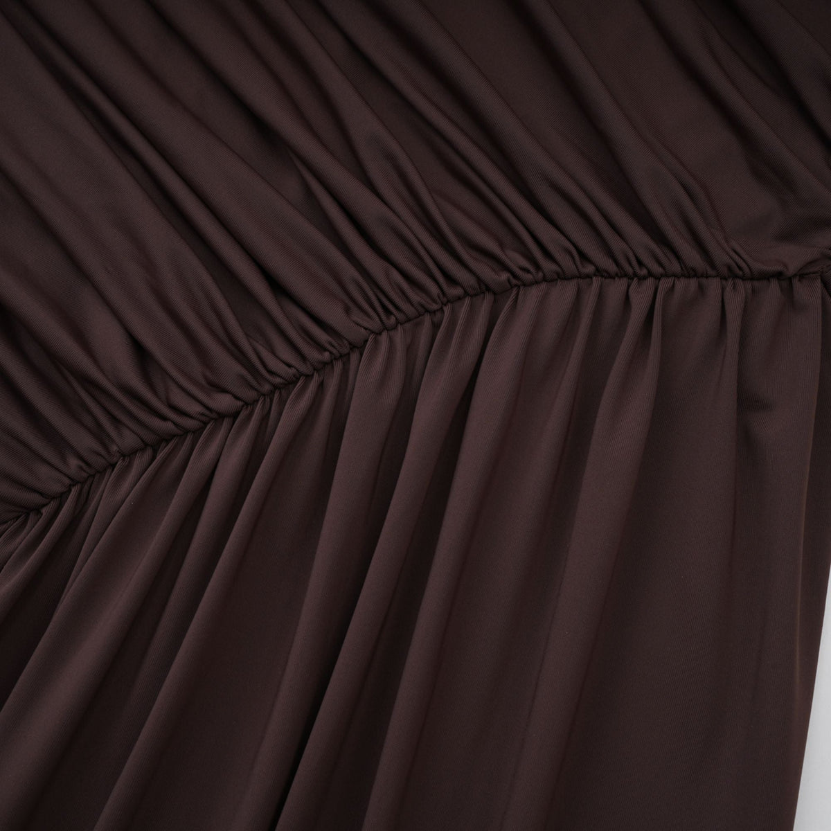 Fée Brown Asymmetrical Ruched Mini Dress