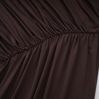 Fée Brown Asymmetrical Ruched Mini Dress