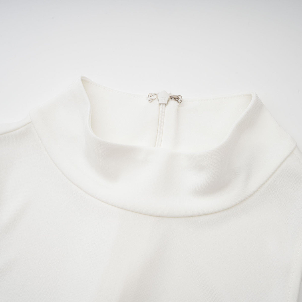 Mystérieuse White Turtleneck Draped Maxi Dress