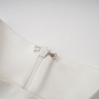 Mystérieuse White Turtleneck Draped Maxi Dress