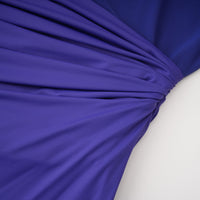 Éva Blue Draped Gathered Maxi Dress