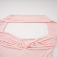 Rêverie Pink Sweetheart Neck Maxi Dress