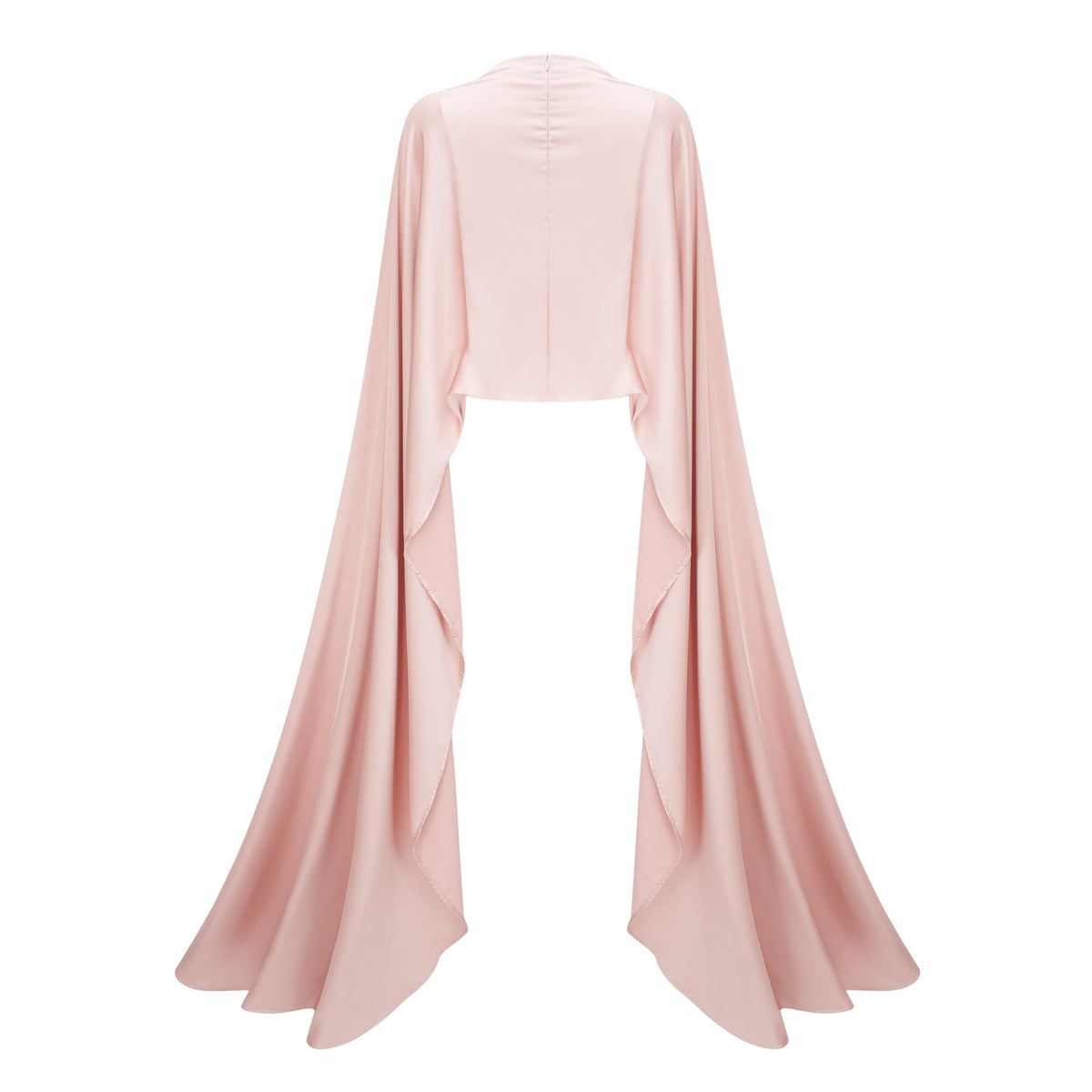 Everleigh Champagne Satin Top & Skirt Set With Cape Detail